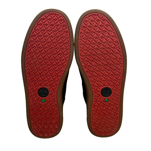 Timberland Men’s Black/Red Nubuck With Plaid Collar High-Top Sneakers Size 9 - Picture 10 of 10